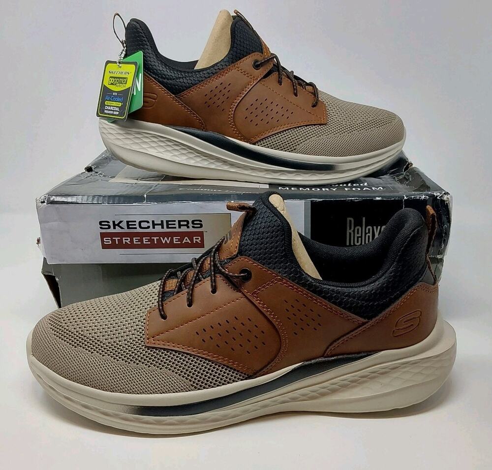 Skechers Slade Breyer 210892 Men's 9 Brown Tan Relaxed Fit Memory Foam Shoes